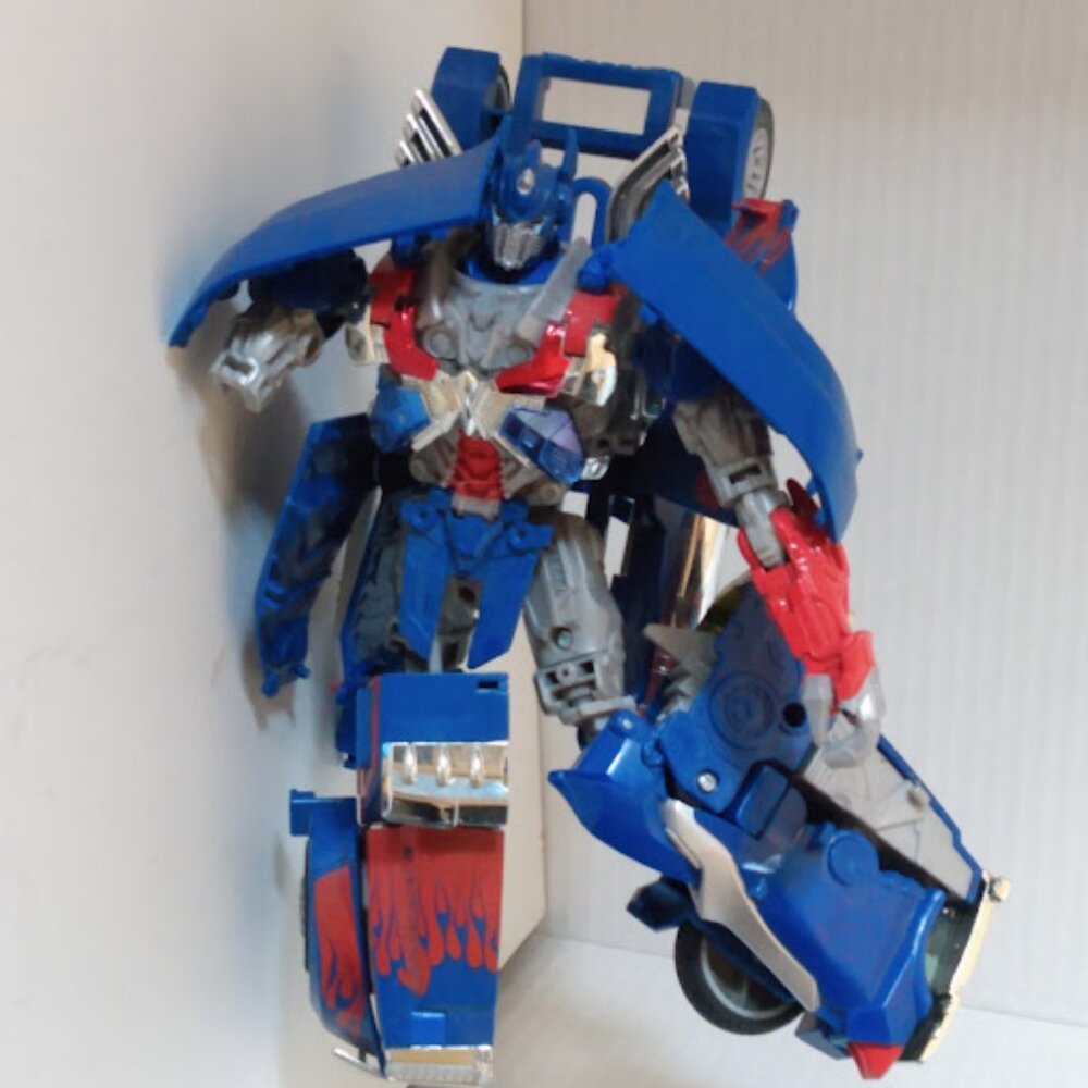 2014 Transformers Age Of Extinction One 1 Step Changer Optimus Prime Blue Truck